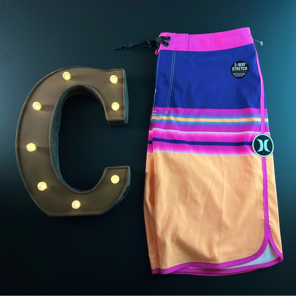 Hurley Orange Pink stretch board shorts